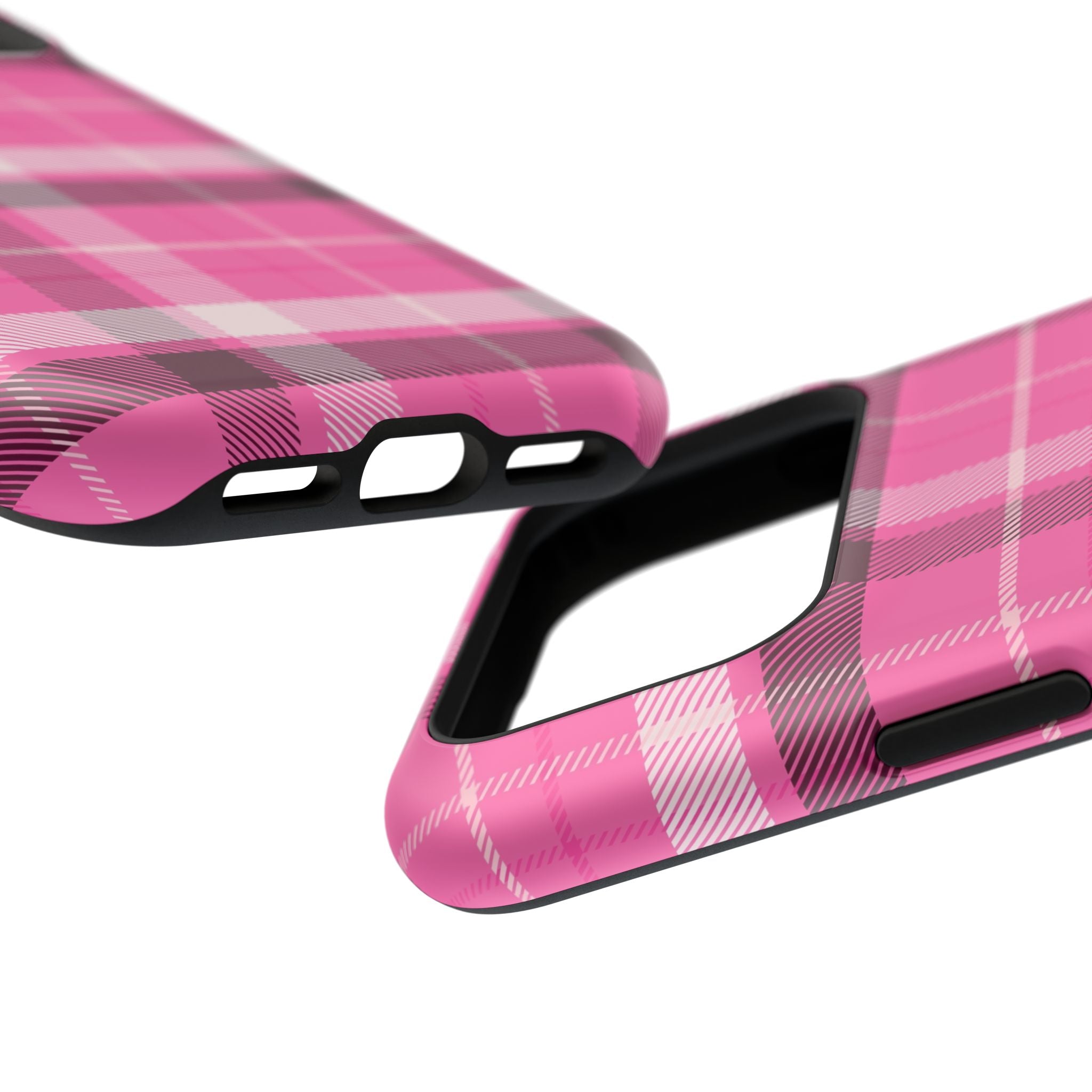 Pink Plaid Tough iPhone Case
