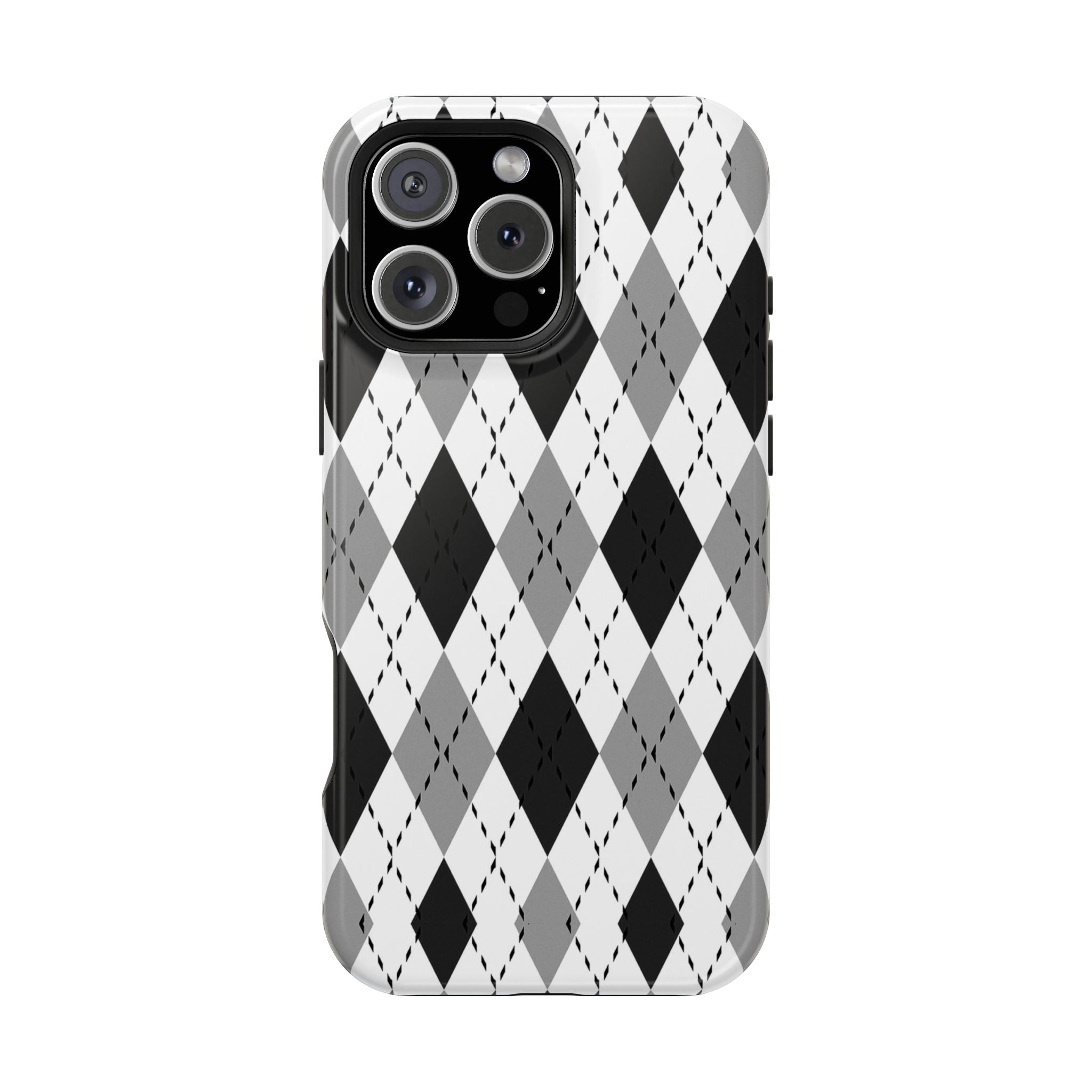 Monochrome Argyle Tough iPhone Case
