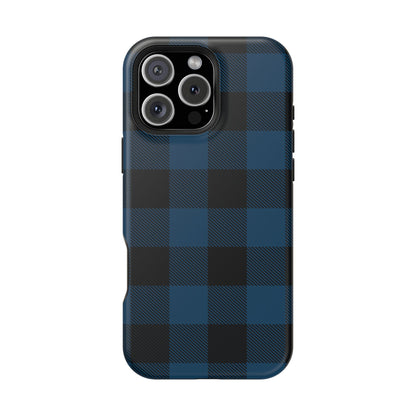 Blue Flannel MagSafe Tough iPhone Case
