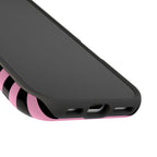 Light Pink and Black Stripes Tough iPhone Case