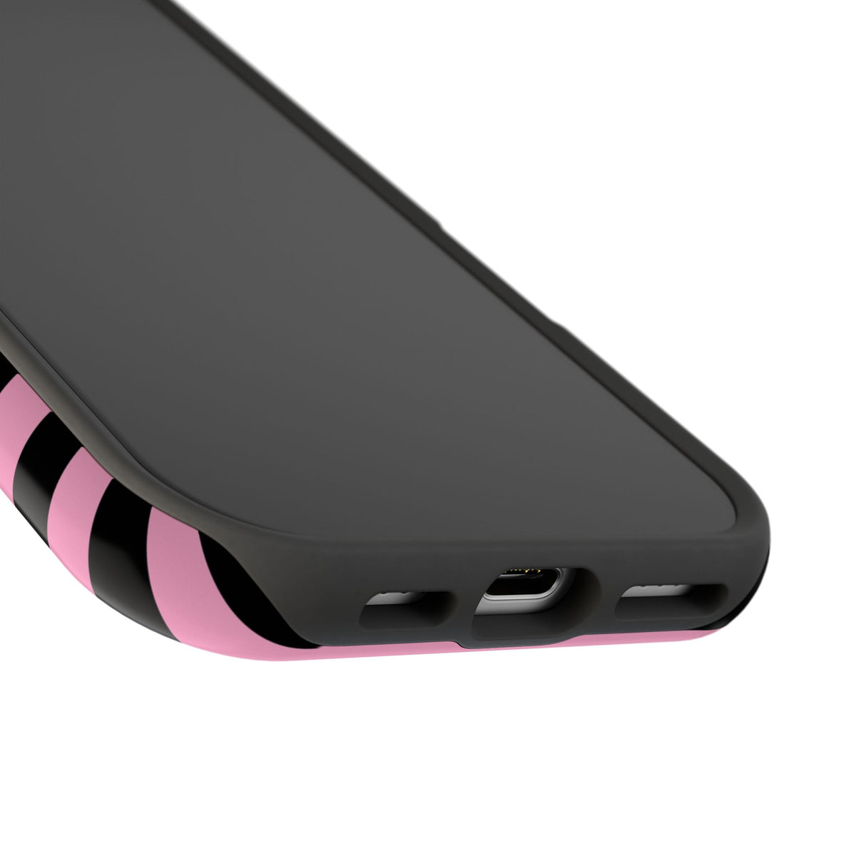 Light Pink and Black Stripes Tough iPhone Case
