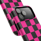 Pink Grid Tough iPhone Case