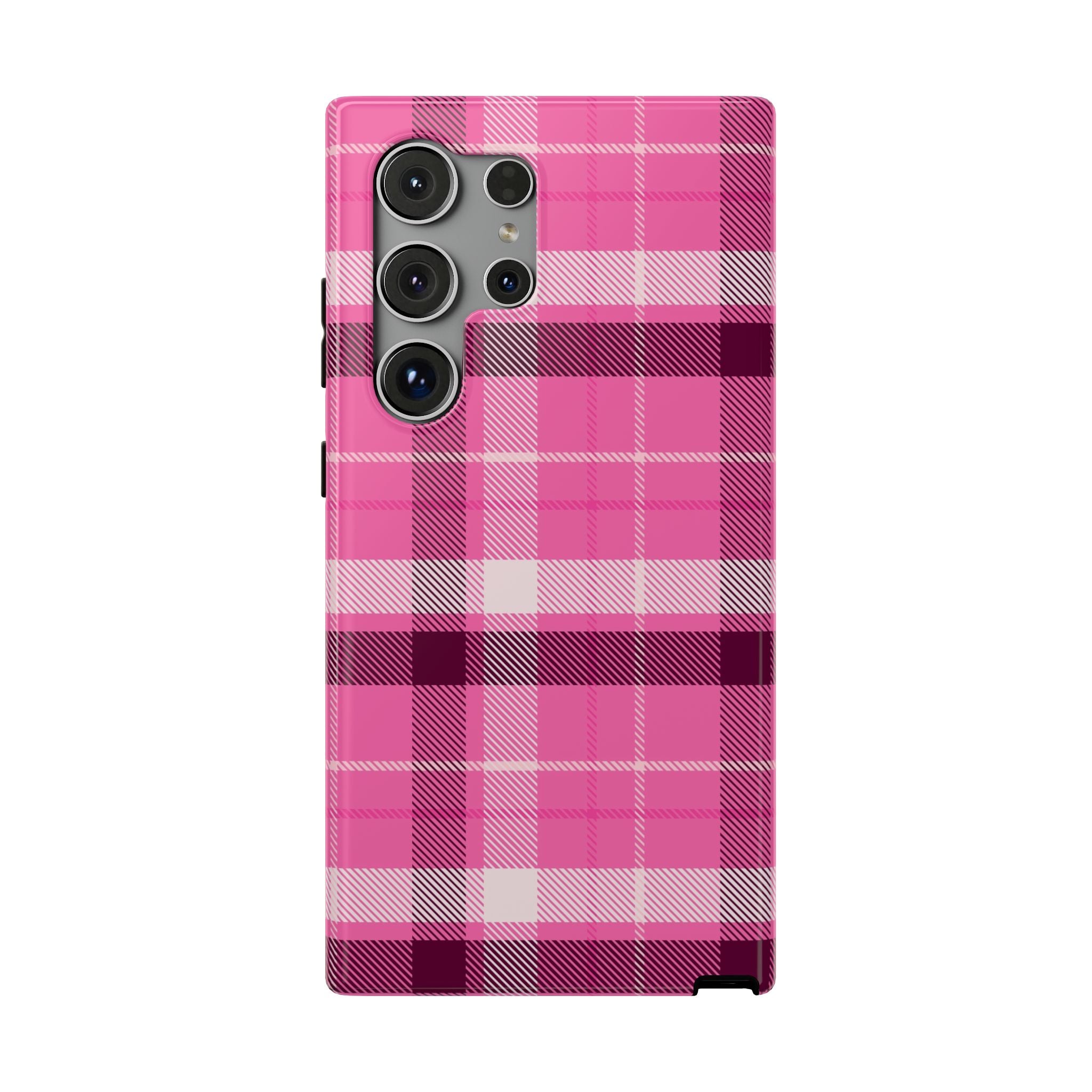 Pink Plaid Tough Samsung Case