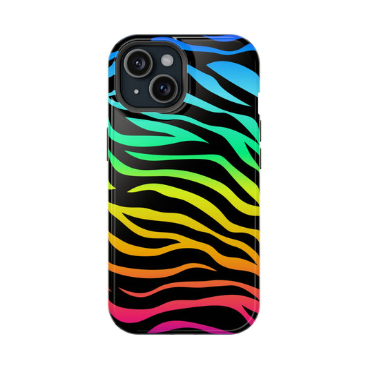 Neon Stripes Tough iPhone Case