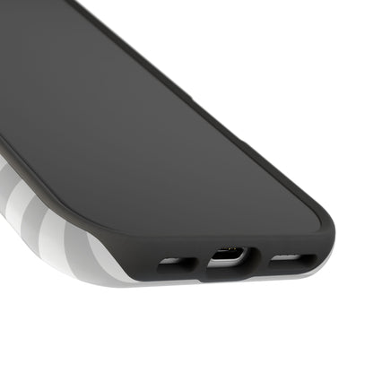 White and Grey Stripes MagSafe Tough iPhone Case