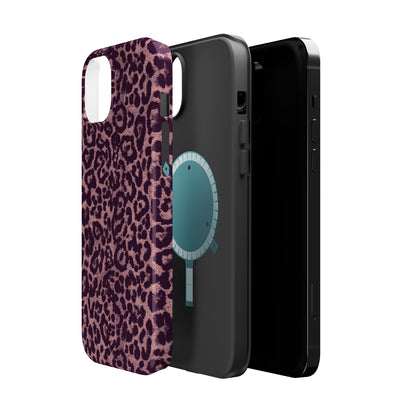 Purple Leopard MagSafe Tough iPhone Case