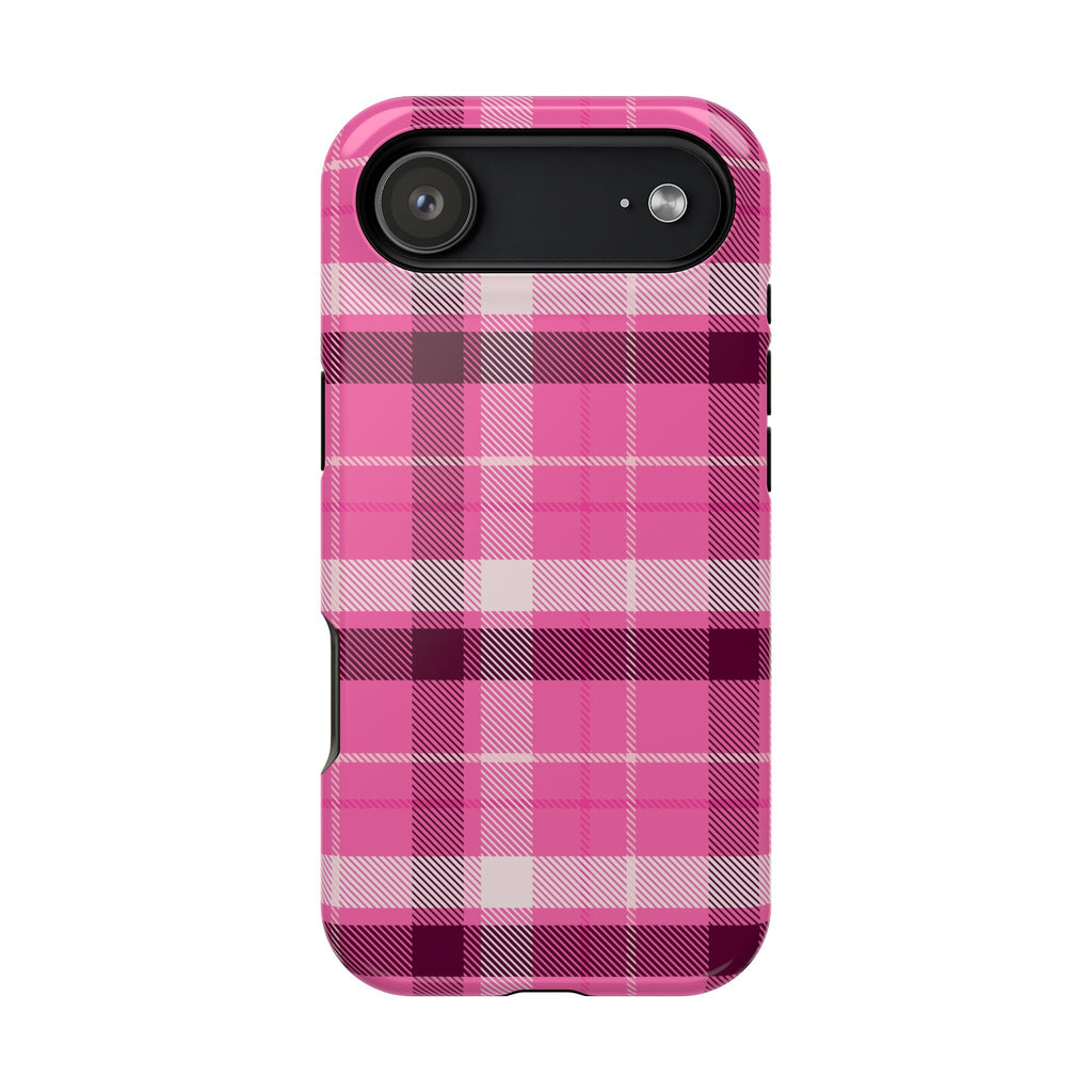 Pink Plaid Tough iPhone Case