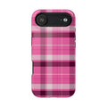 Pink Plaid Tough iPhone Case