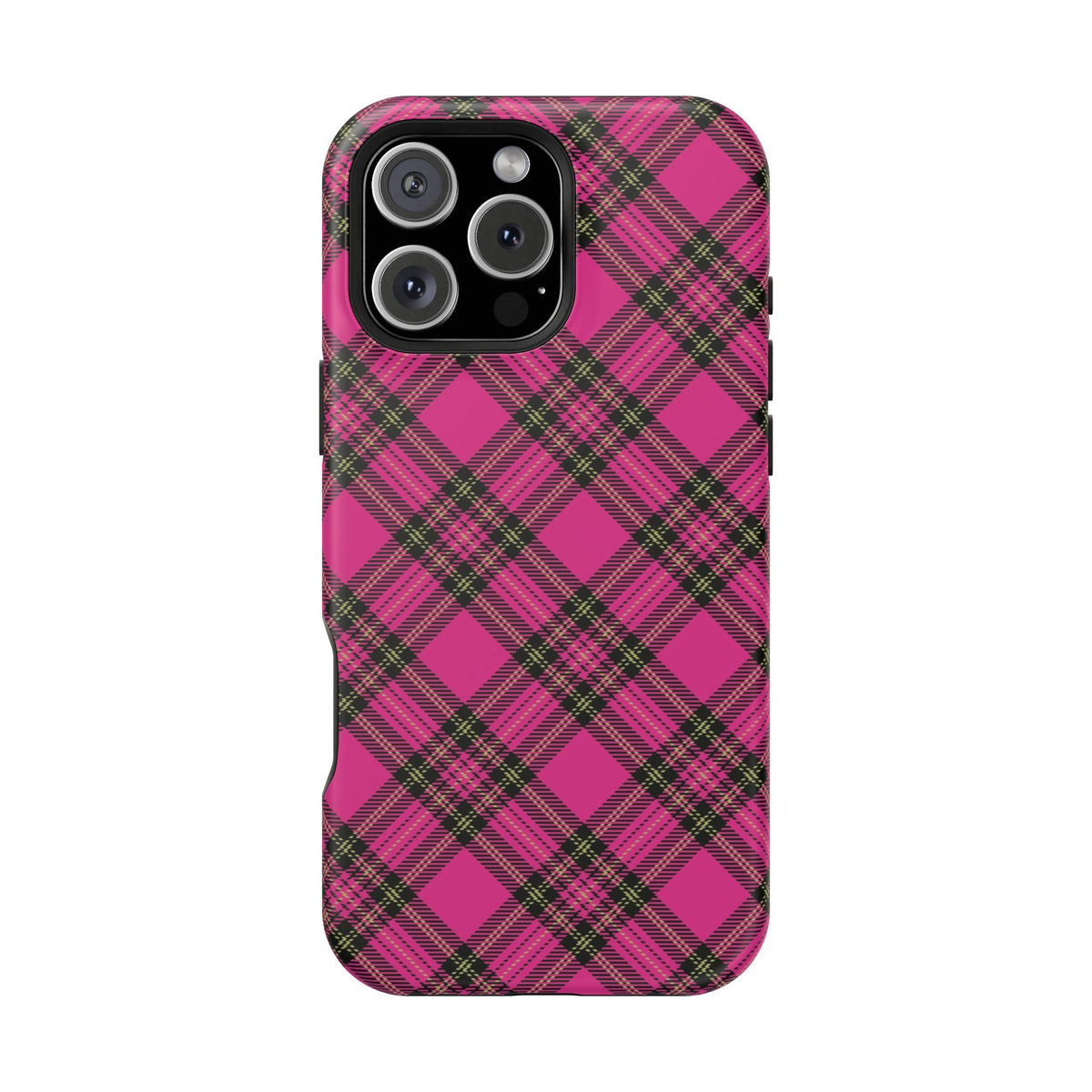 Pink Tartan MagSafe Tough iPhone Case