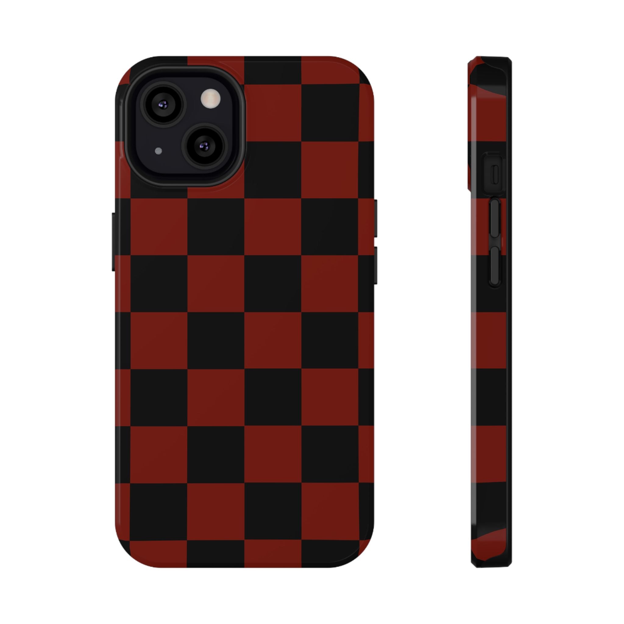 Red Grid Tough iPhone Case