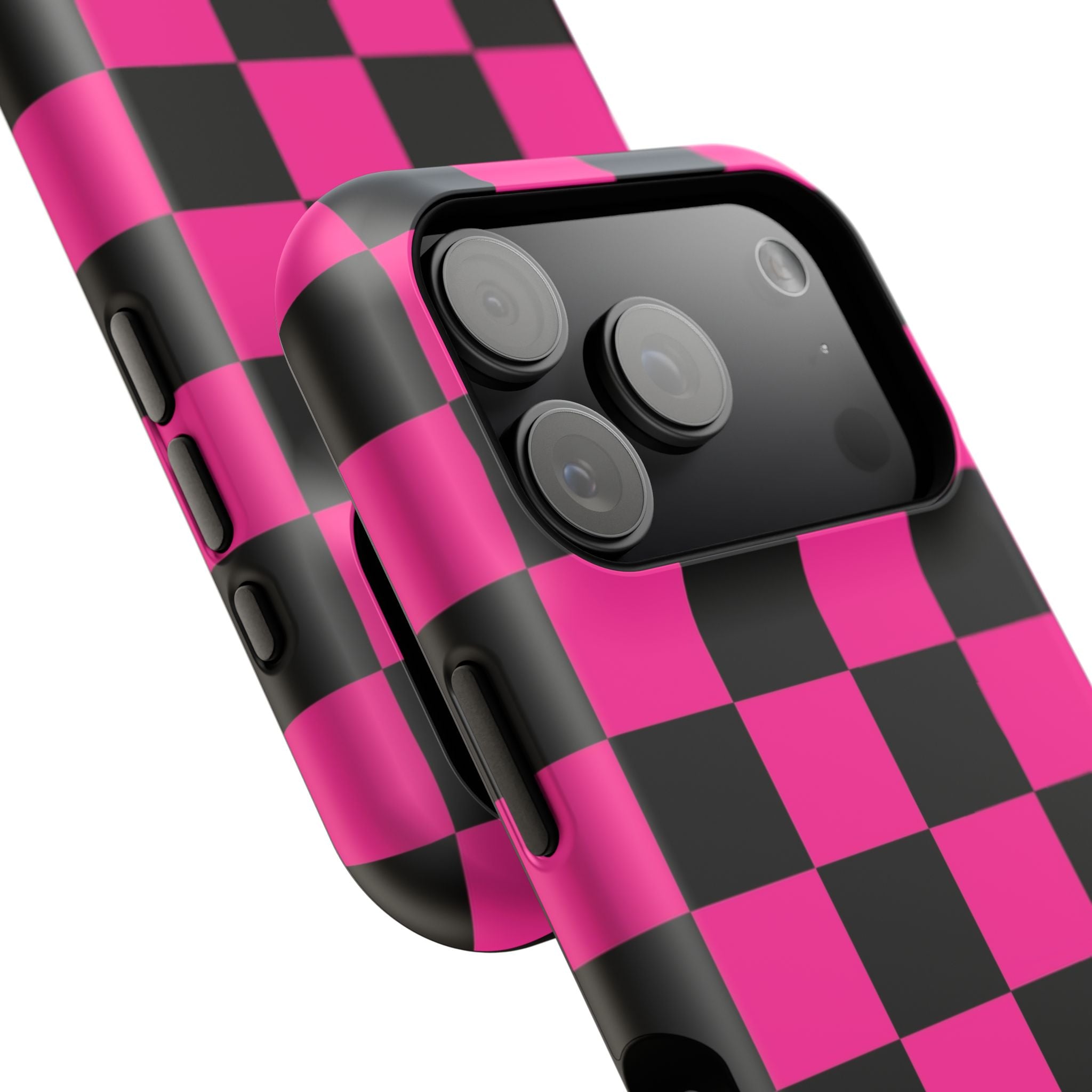 Pink Grid Tough iPhone Case