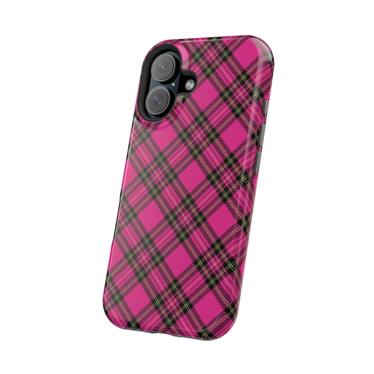 Pink Tartan MagSafe Tough iPhone Case
