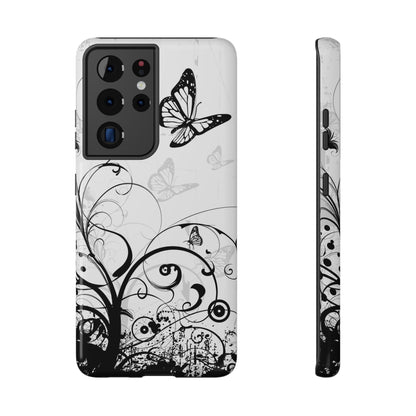 Black and White Butterflies Tough Samsung Case
