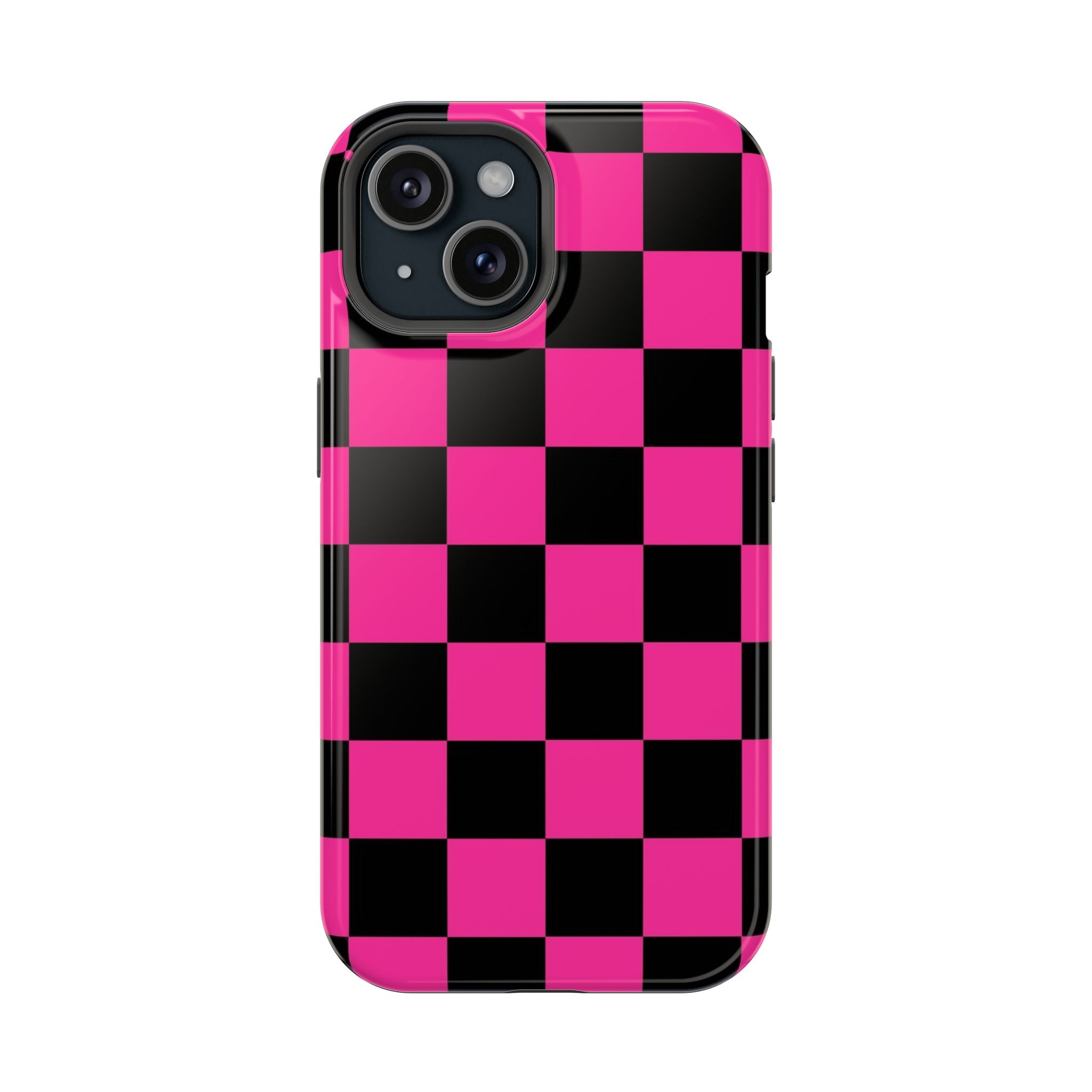 Pink Grid Tough iPhone Case