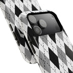 Monochrome Argyle Tough iPhone Case