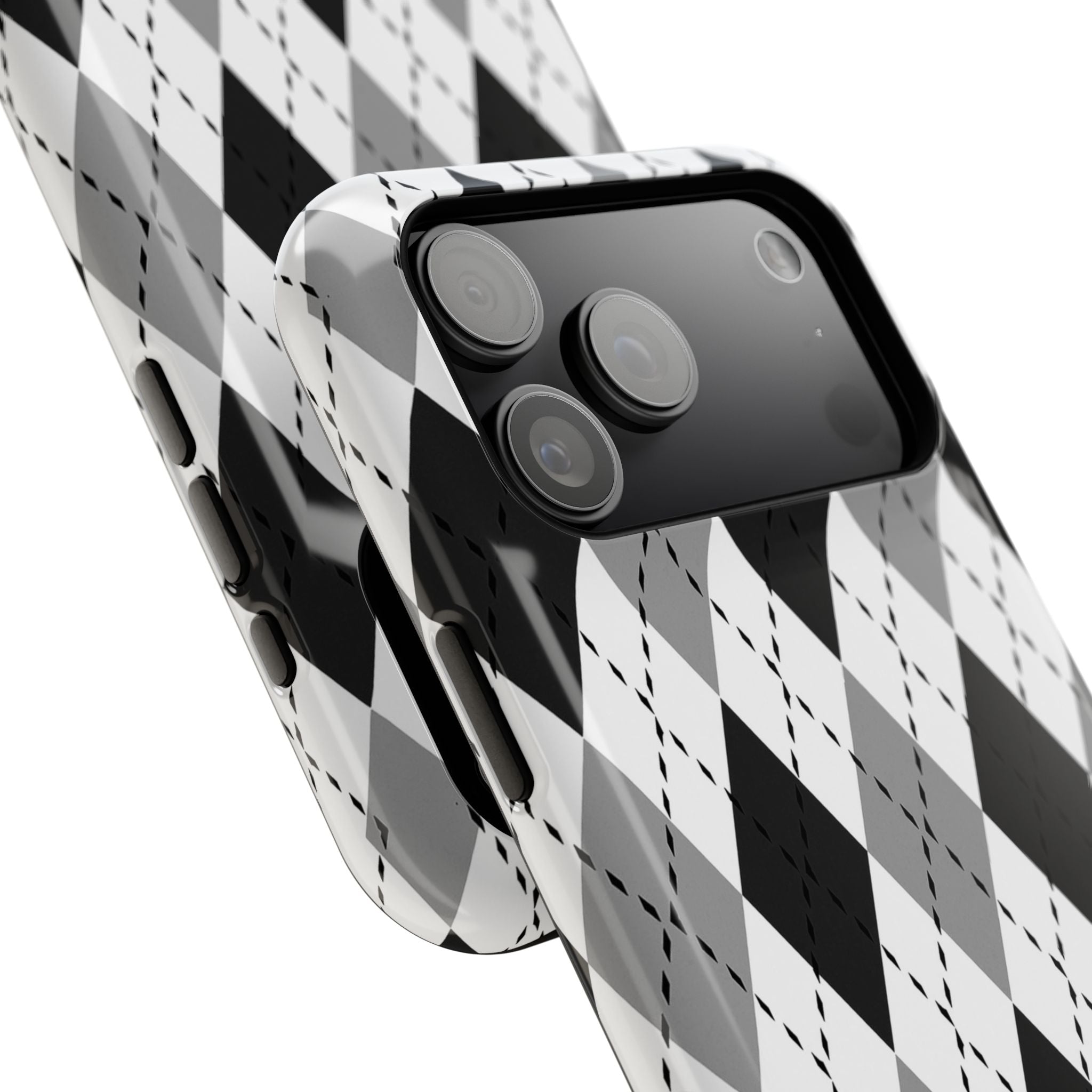 Monochrome Argyle Tough iPhone Case