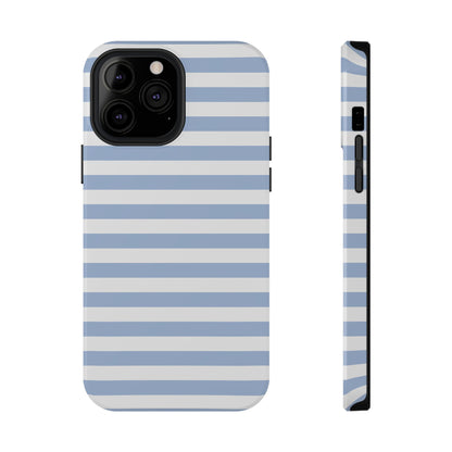 White and Blue Stripes MagSafe Tough iPhone Case