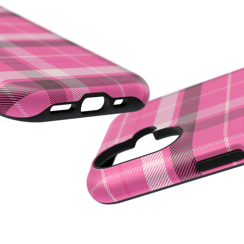 Pink Plaid Tough iPhone Case