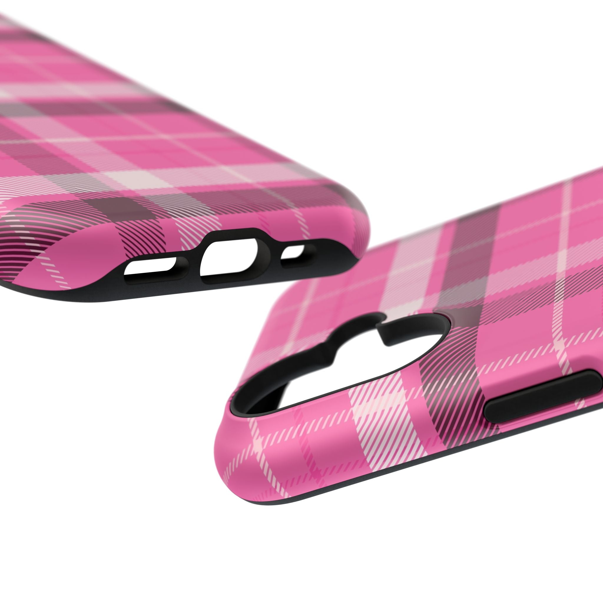 Pink Plaid Tough iPhone Case