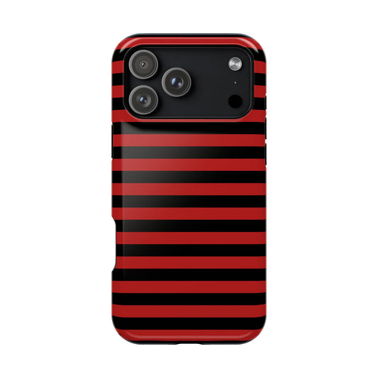 Red and Black Stripes MagSafe Tough iPhone Case
