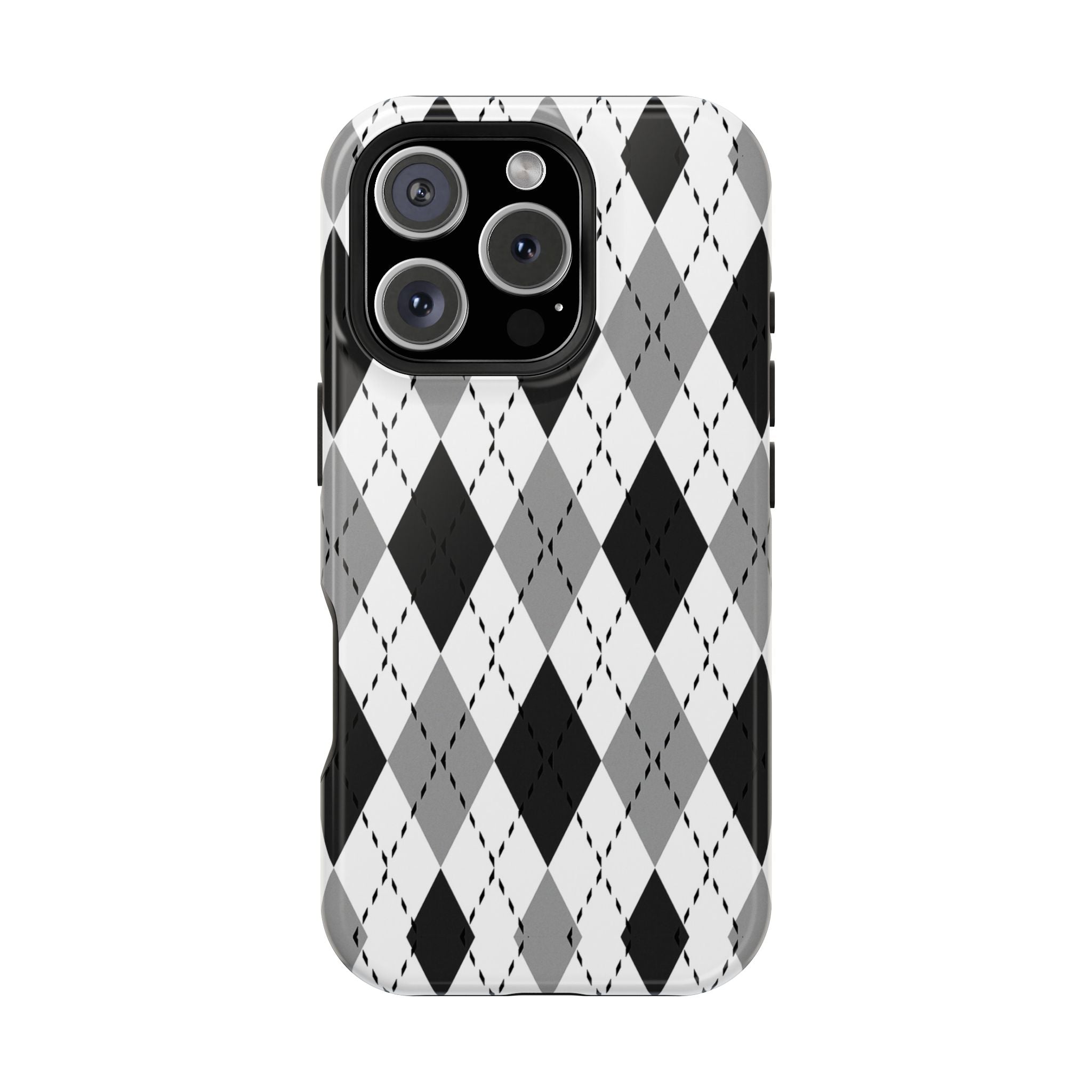 Monochrome Argyle Tough iPhone Case