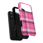 Pink Plaid Tough iPhone Case