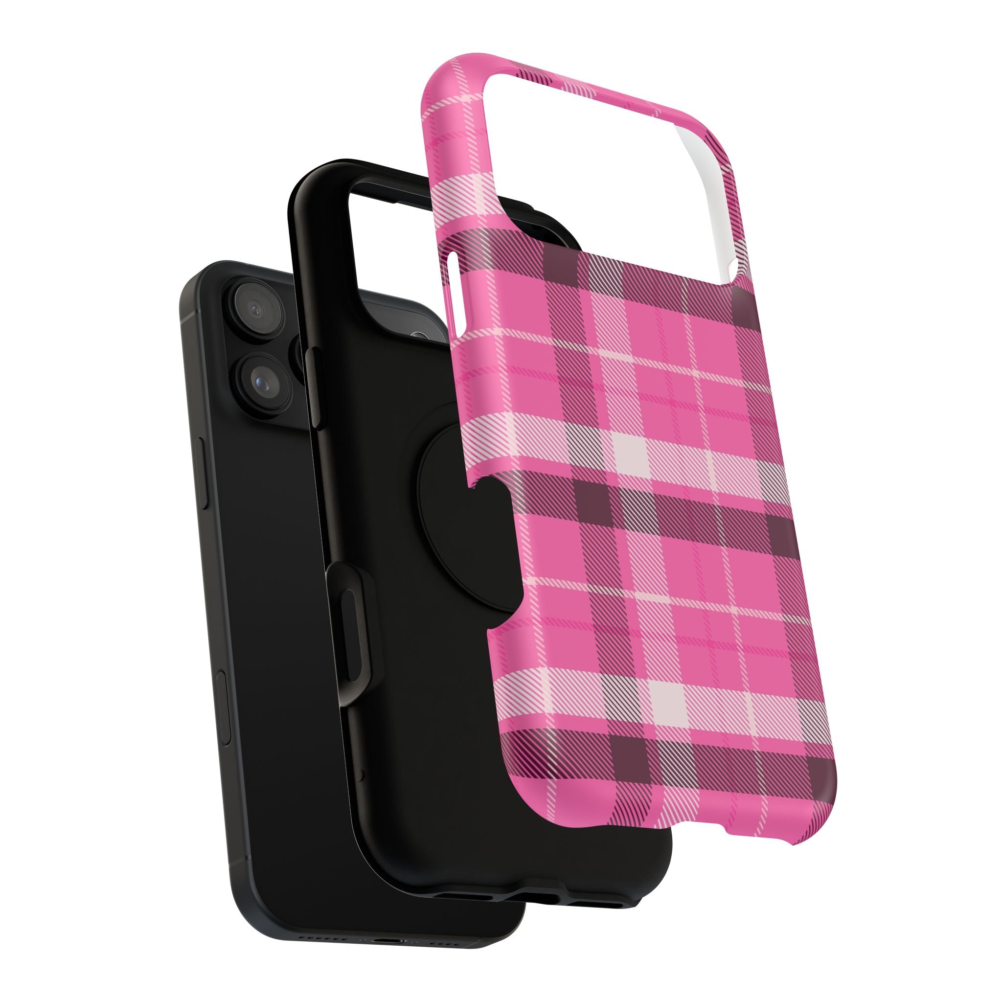 Pink Plaid Tough iPhone Case
