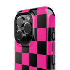 Pink Grid Tough iPhone Case
