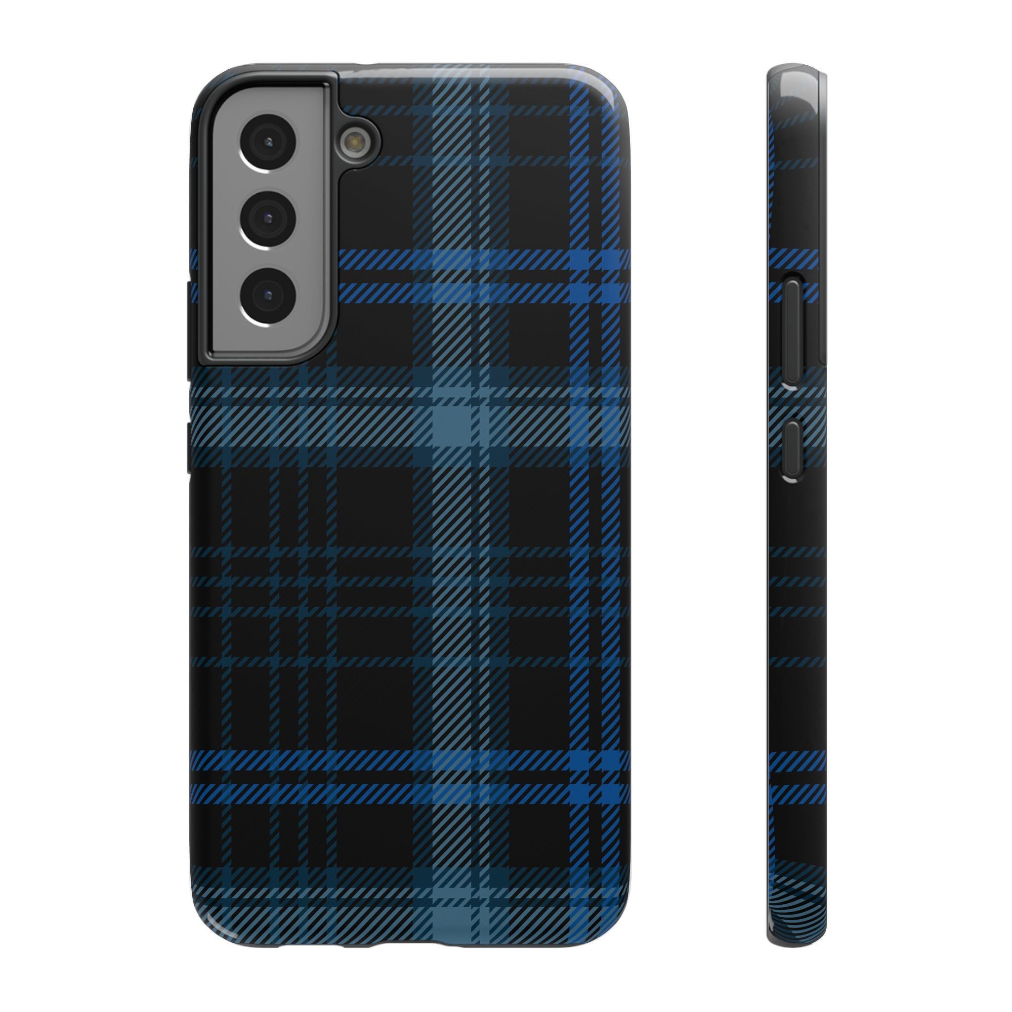Blue Plaid Tough Samsung Case