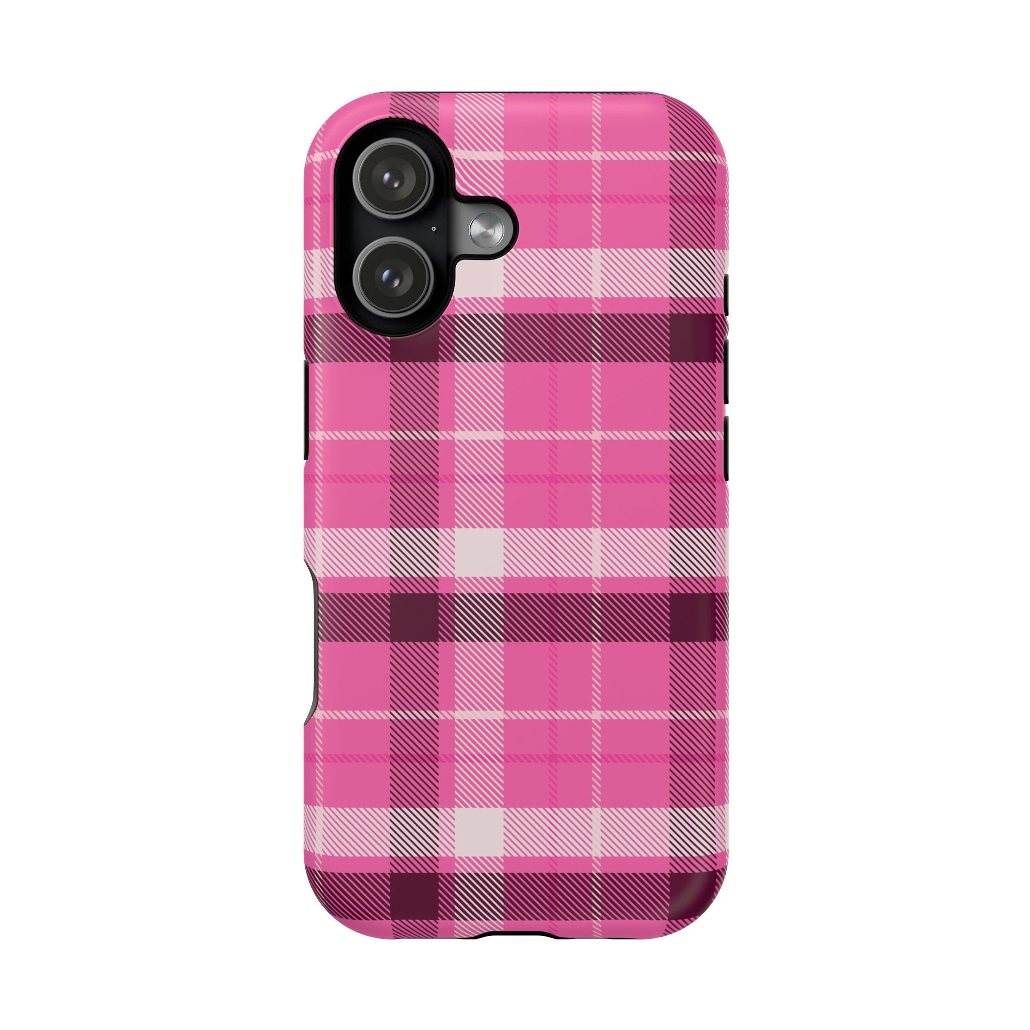 Pink Plaid Tough iPhone Case