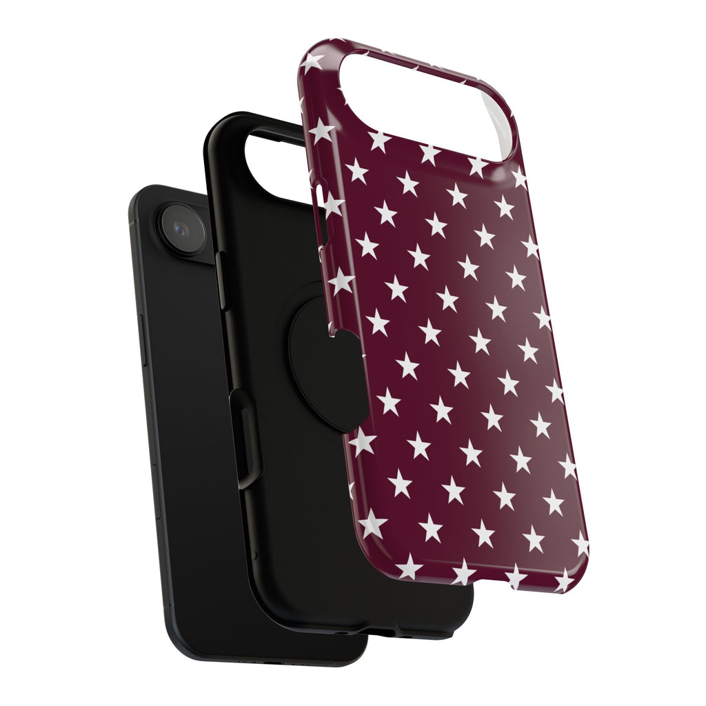 Maroon Stars Tough iPhone Case