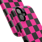 Pink Grid Tough iPhone Case