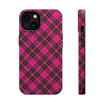 Pink Tartan MagSafe Tough iPhone Case