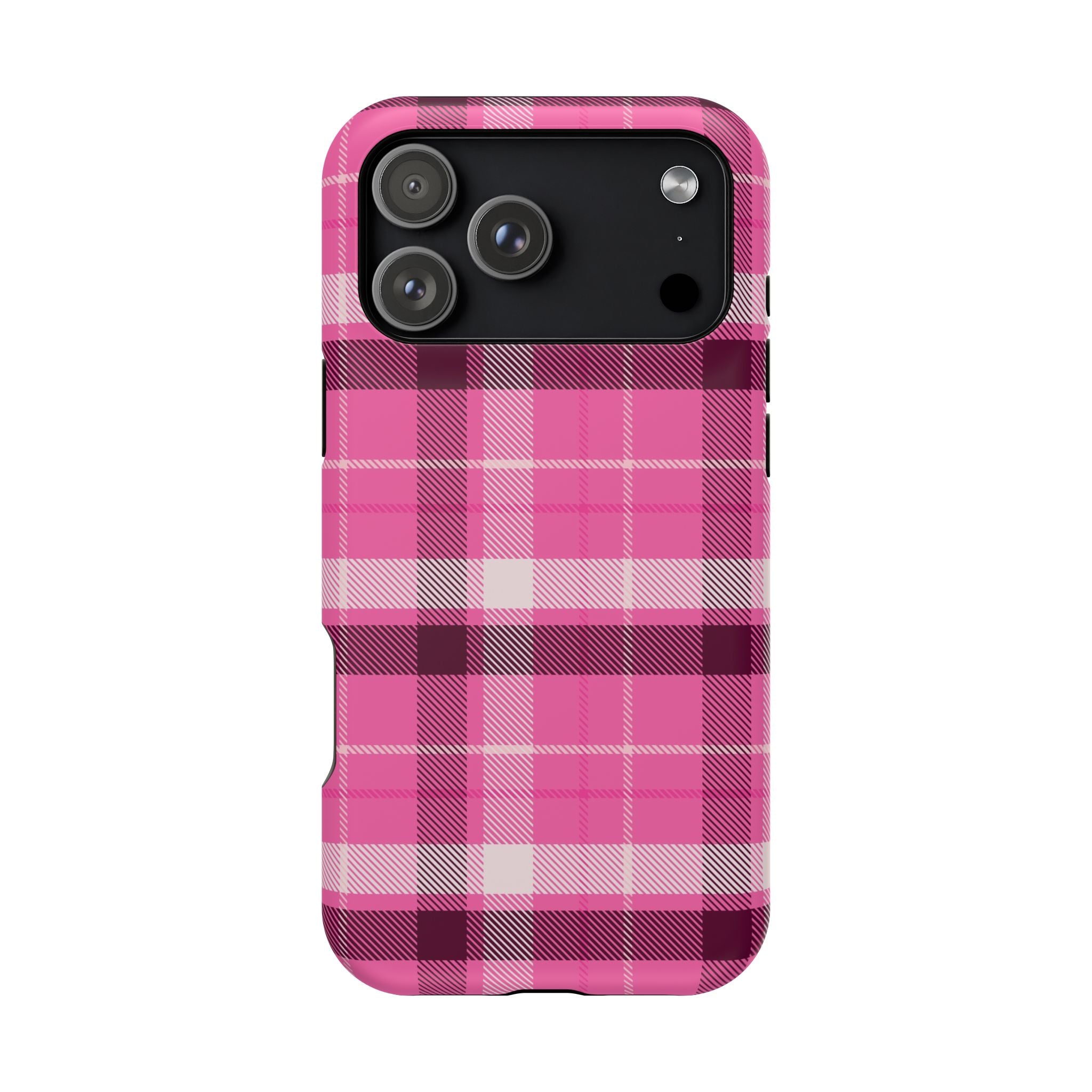Pink Plaid Tough iPhone Case