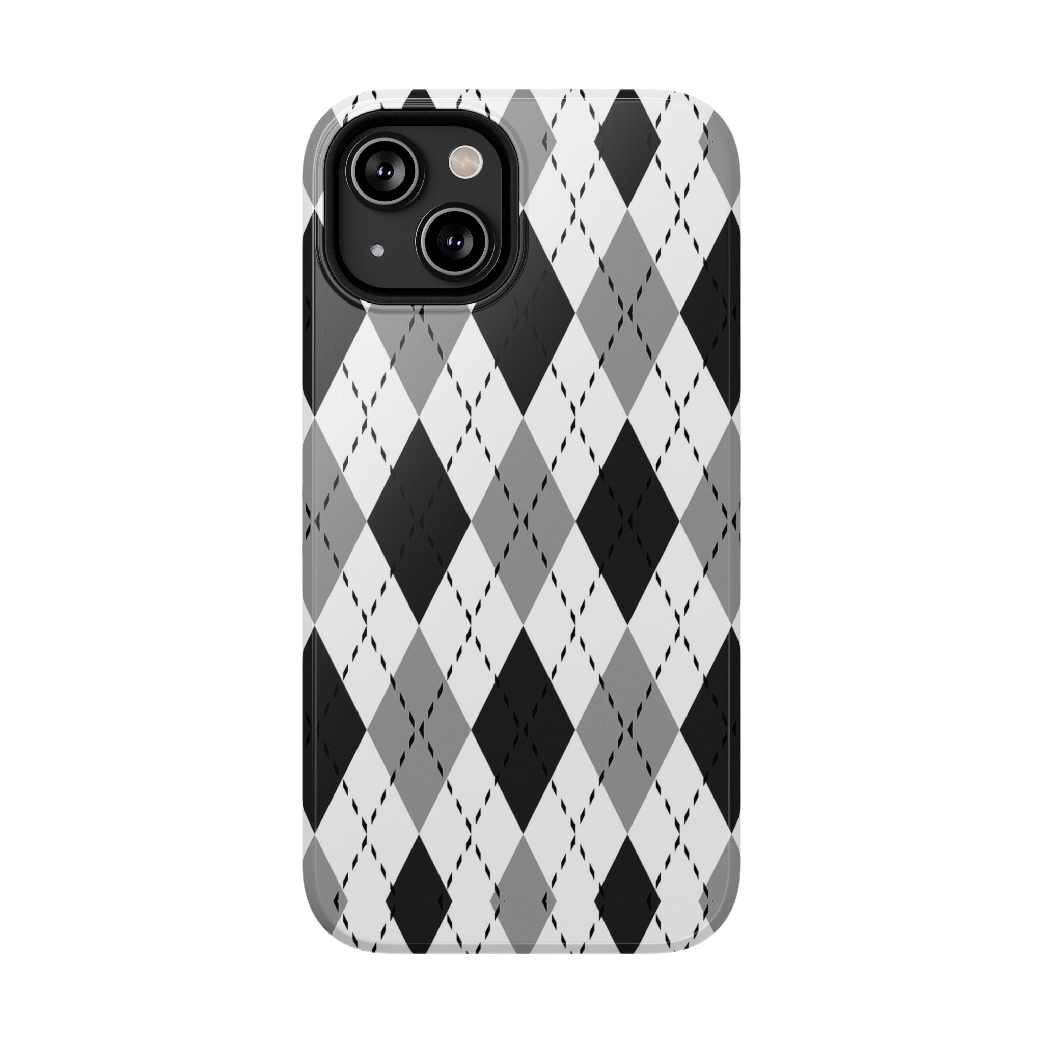 Monochrome Argyle Tough iPhone Case