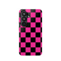 Pink Grid Tough Samsung Case