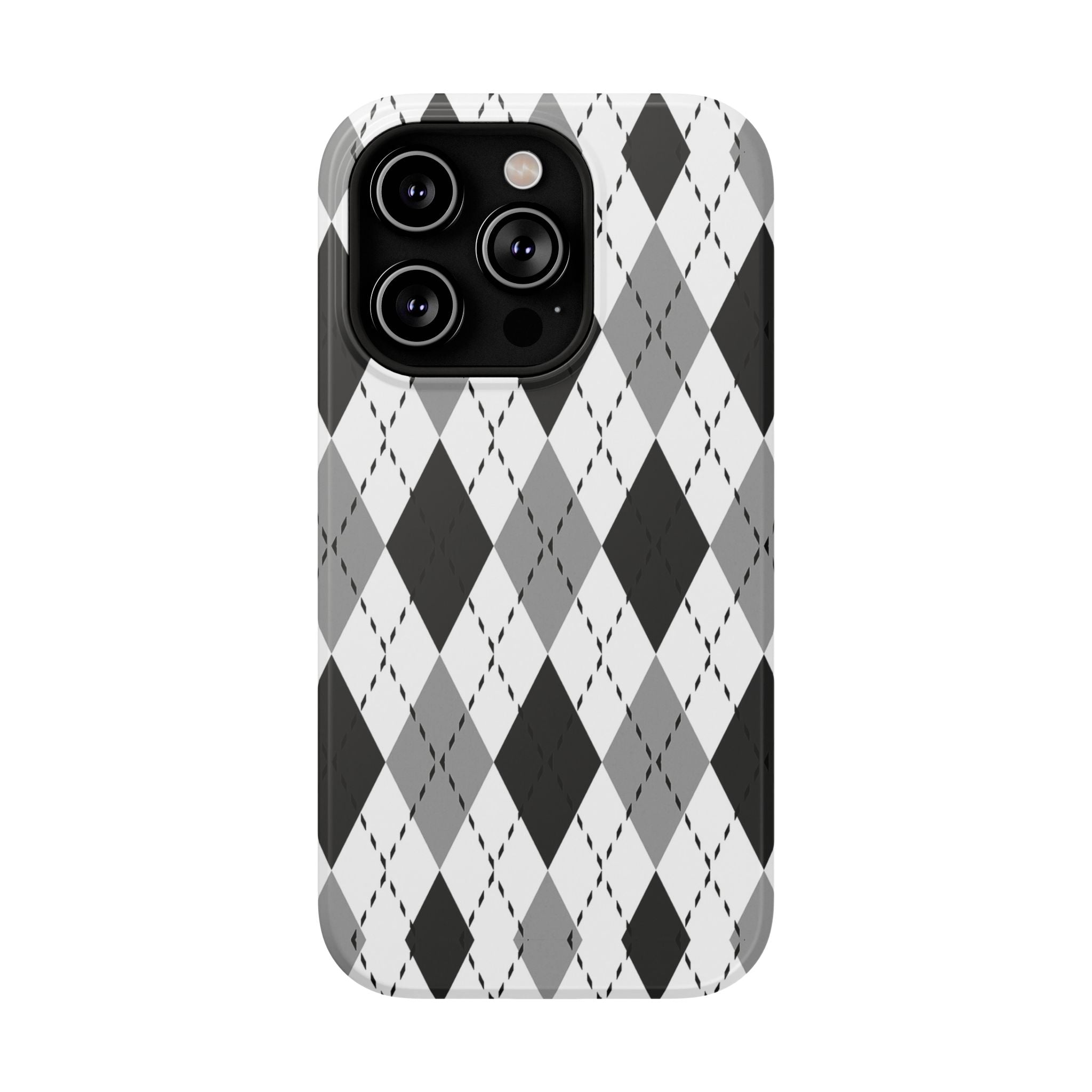 Monochrome Argyle Tough iPhone Case