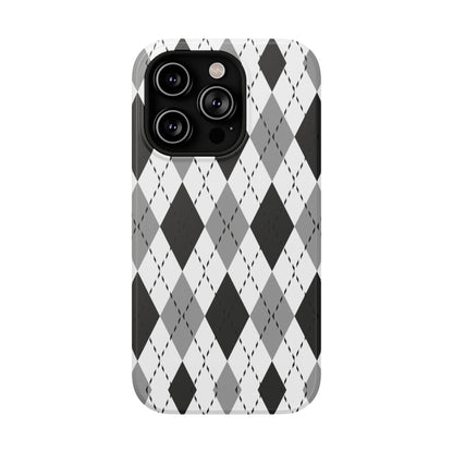 Monochrome Argyle MagSafe Tough iPhone Case