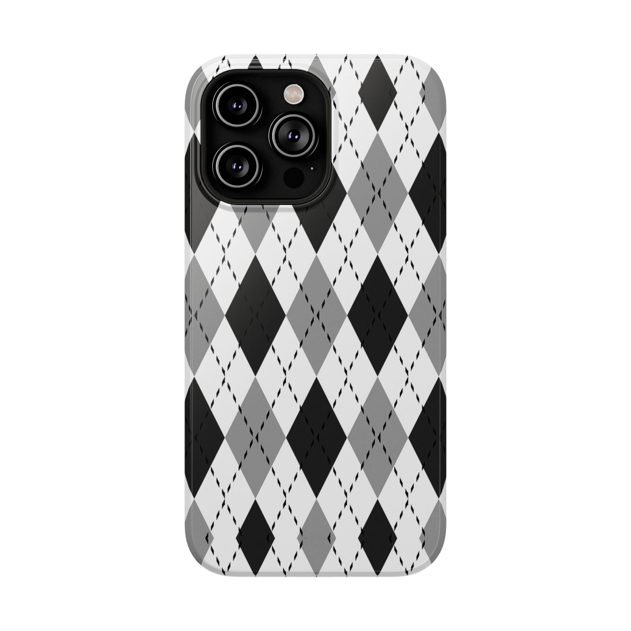 Monochrome Argyle Tough iPhone Case