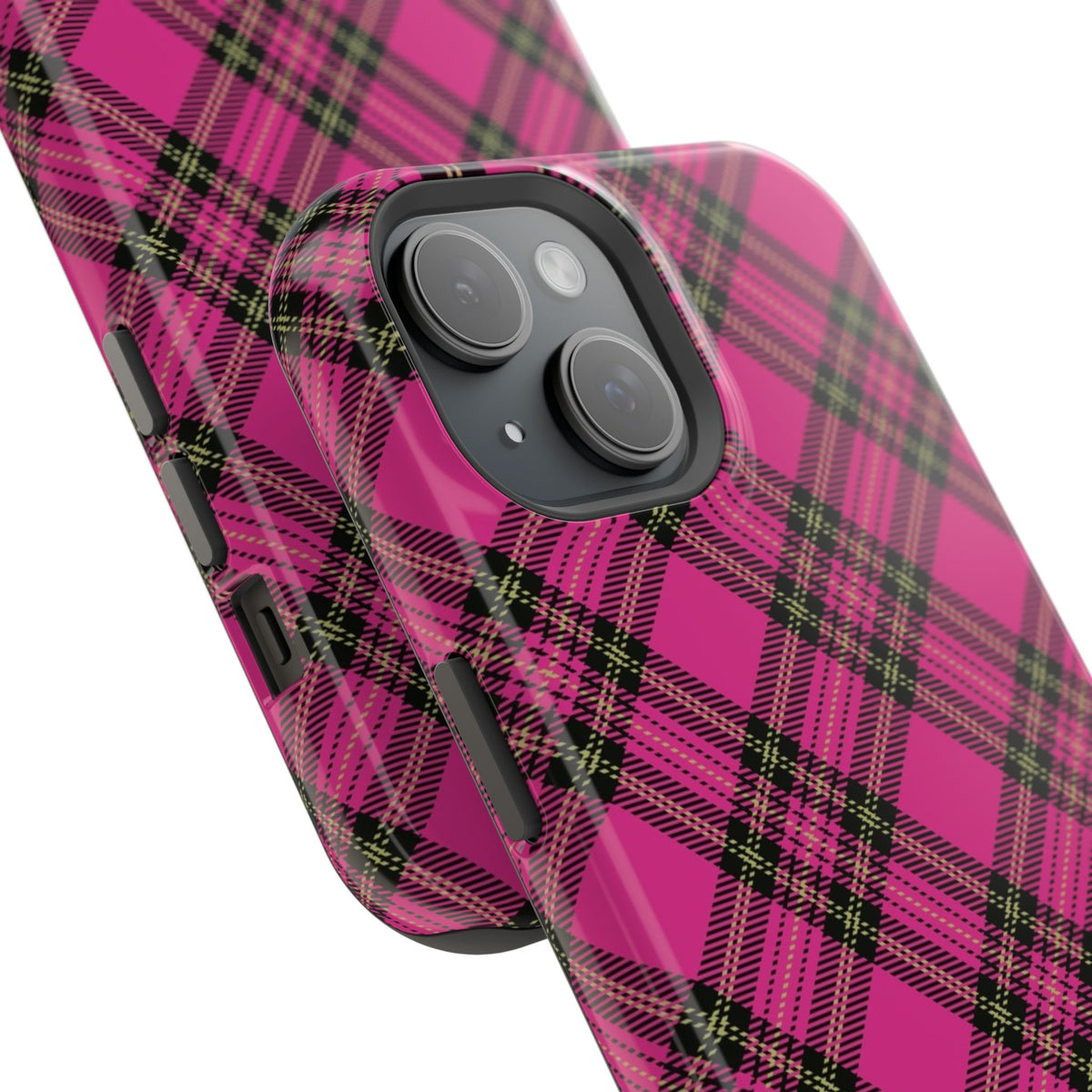 Pink Tartan MagSafe Tough iPhone Case