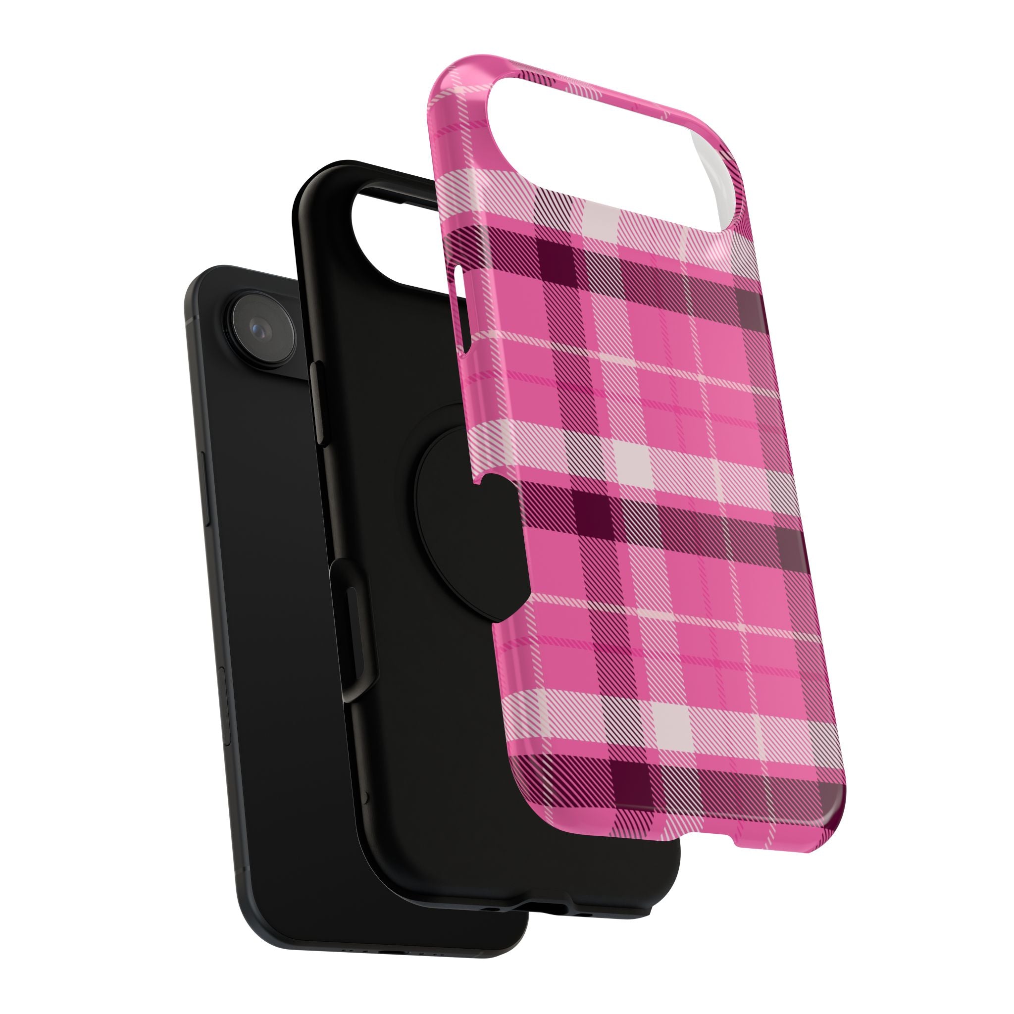 Pink Plaid Tough iPhone Case