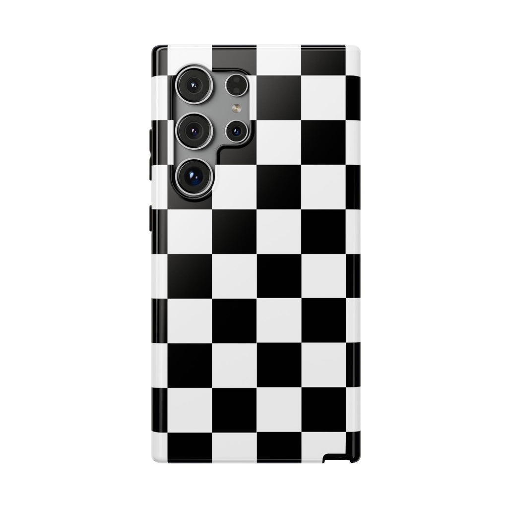 Black Grid Tough Samsung Case