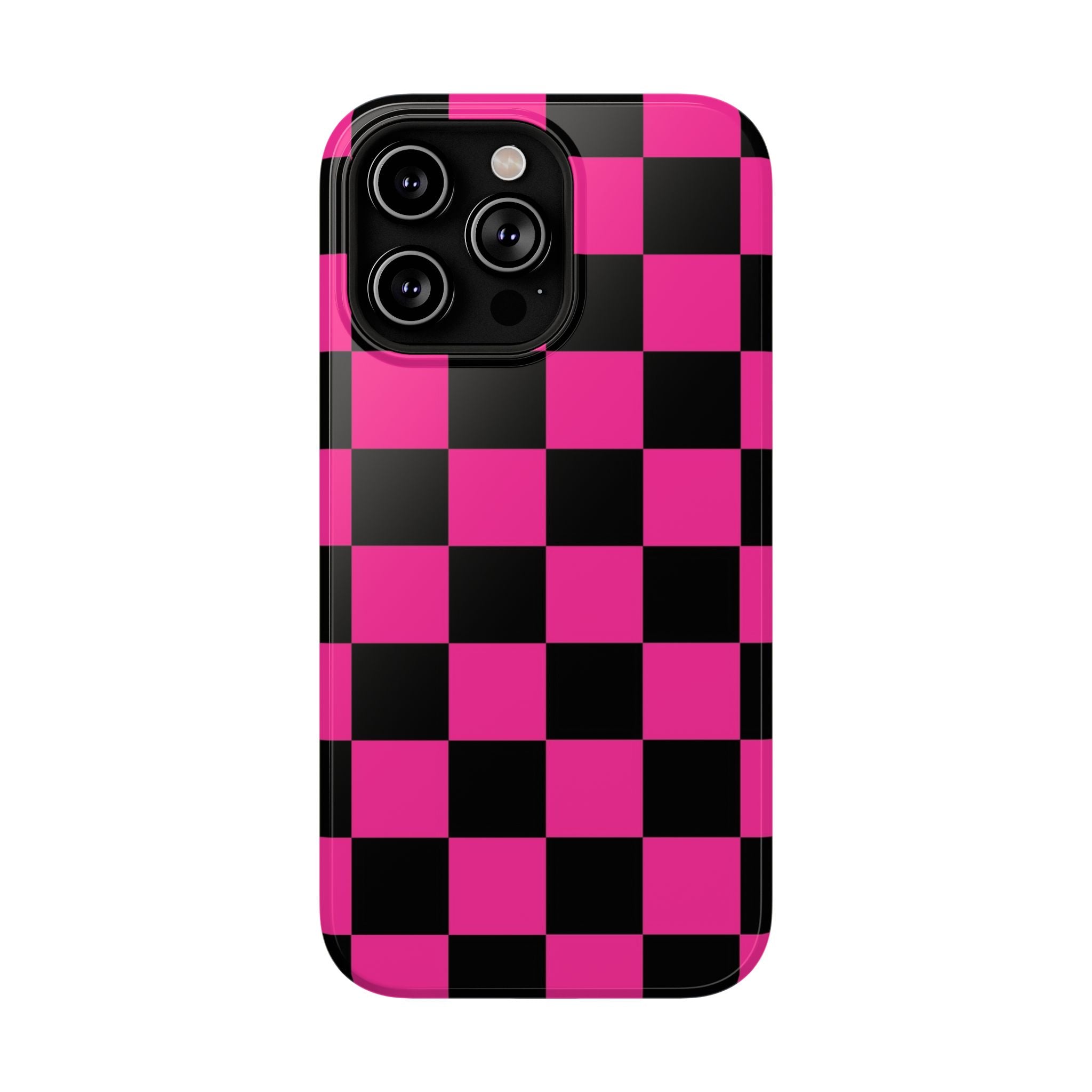 Pink Grid Tough iPhone Case