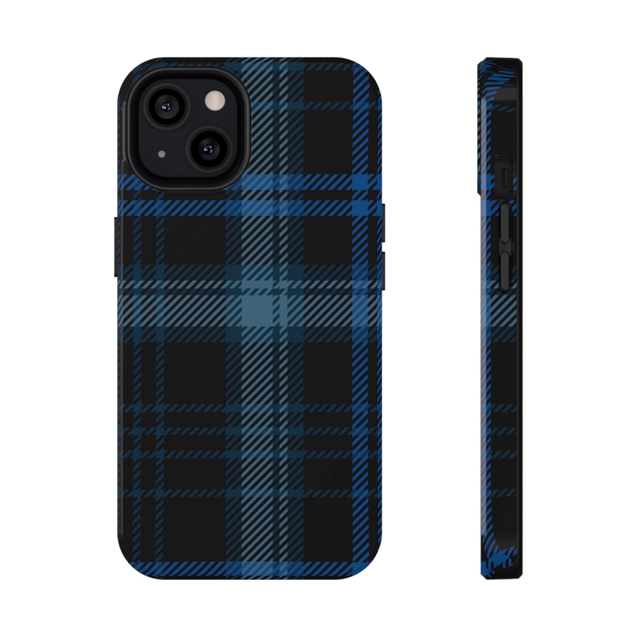Blue Plaid Tough iPhone Case