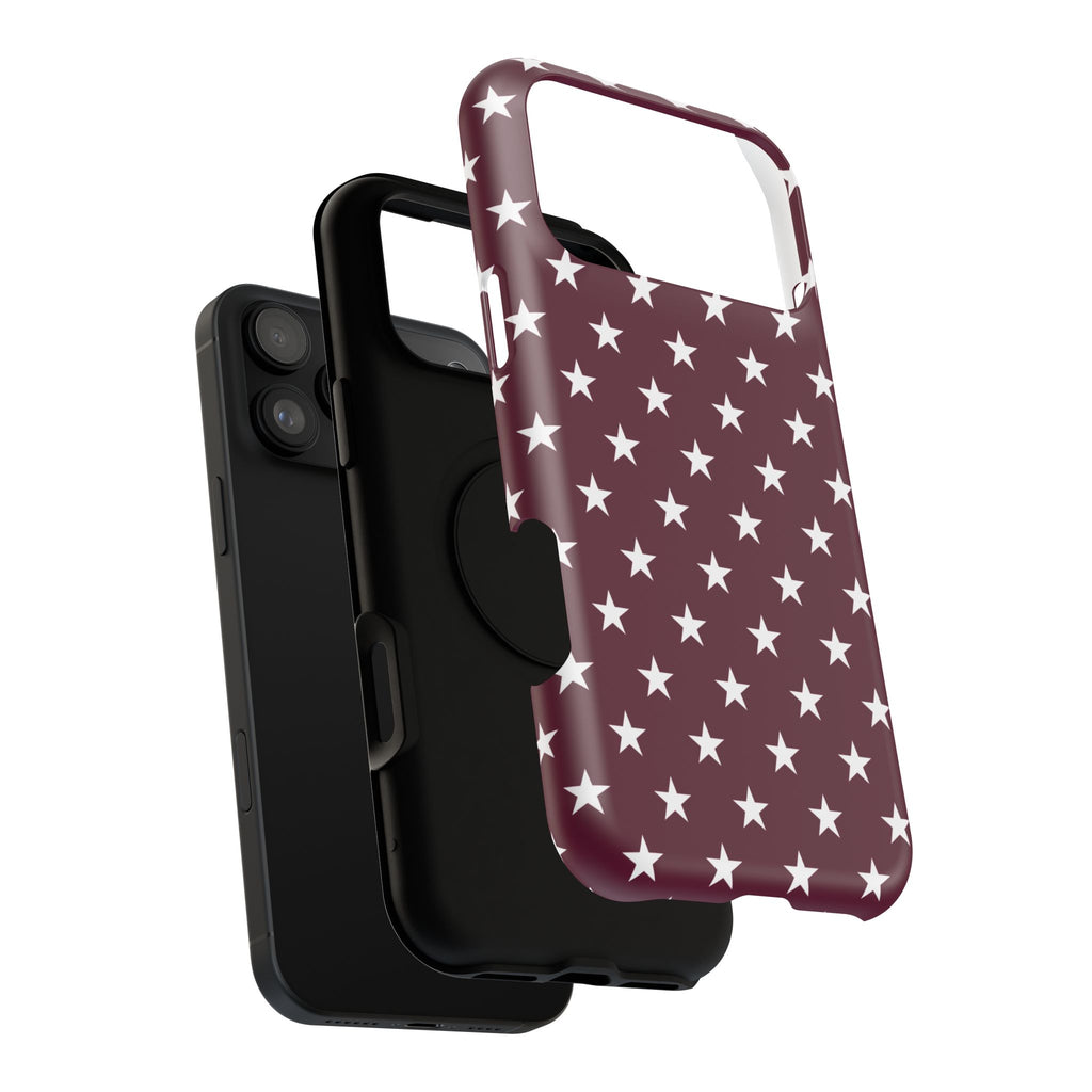 Maroon Stars Tough iPhone Case