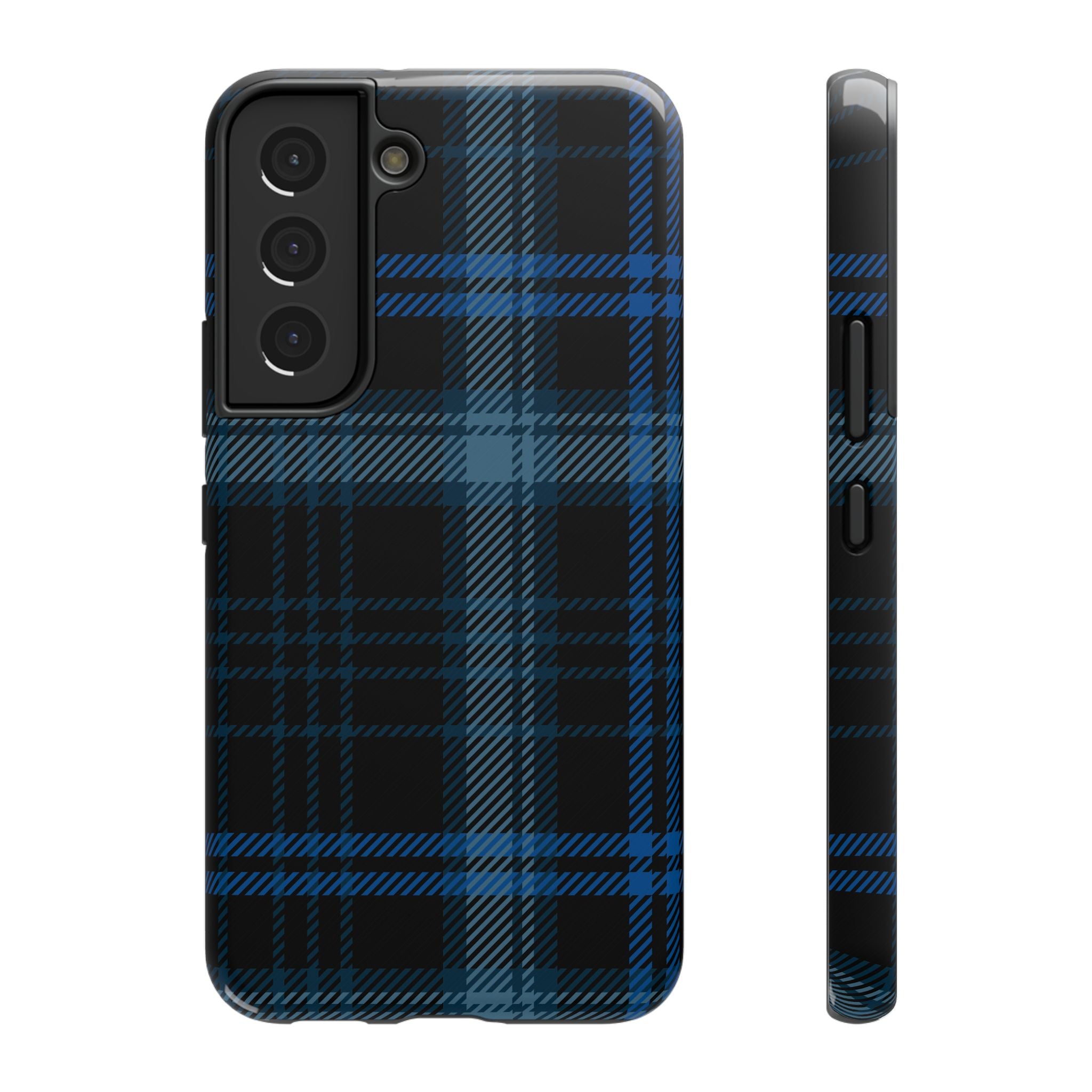 Blue Plaid Tough Samsung Case