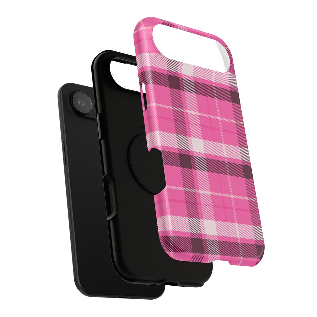 Pink Plaid Tough iPhone Case