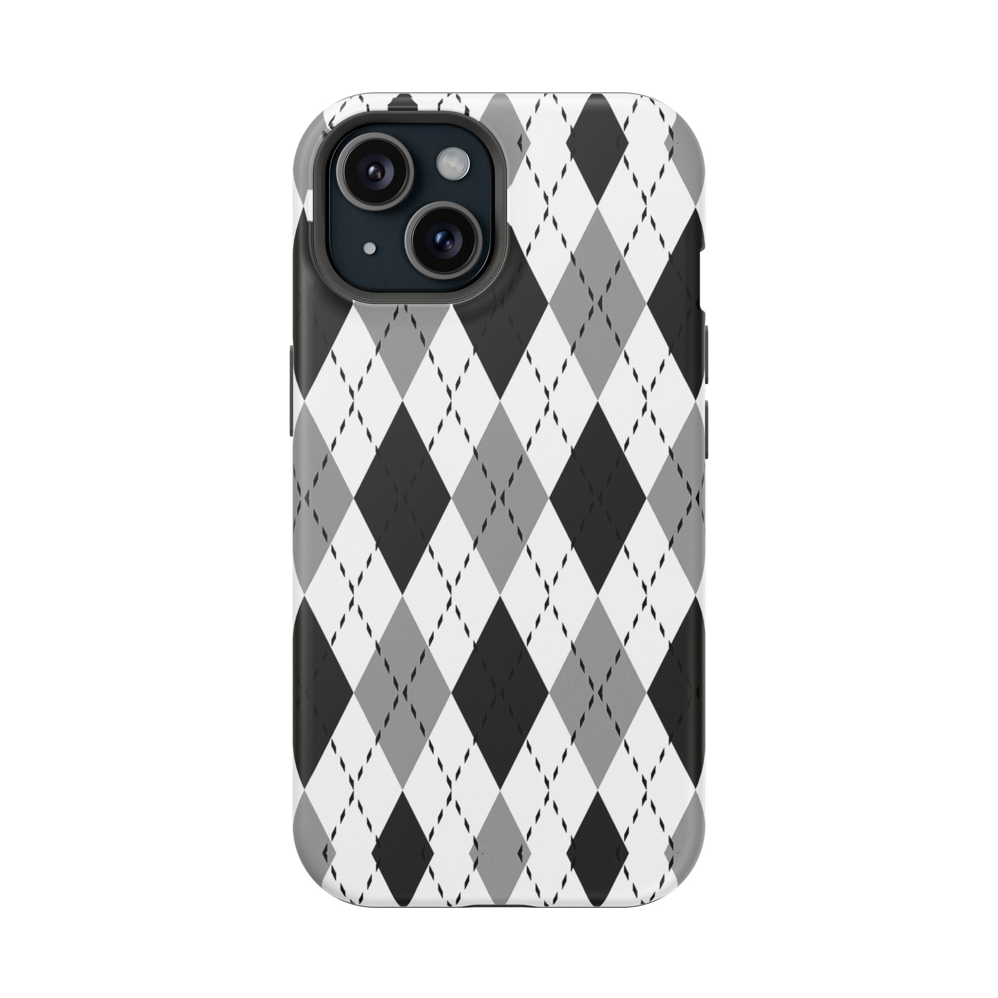 Monochrome Argyle Tough iPhone Case