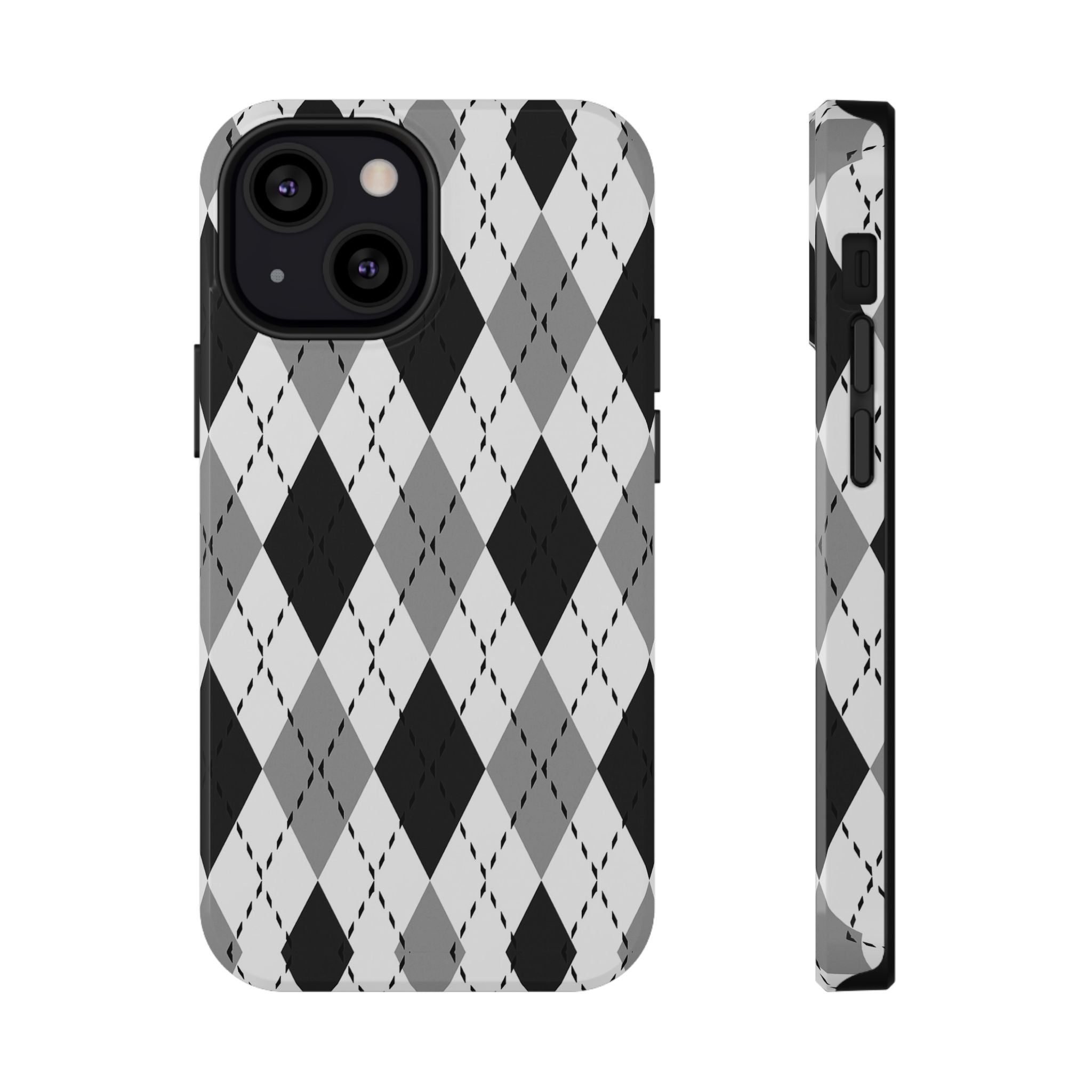 Monochrome Argyle Tough iPhone Case