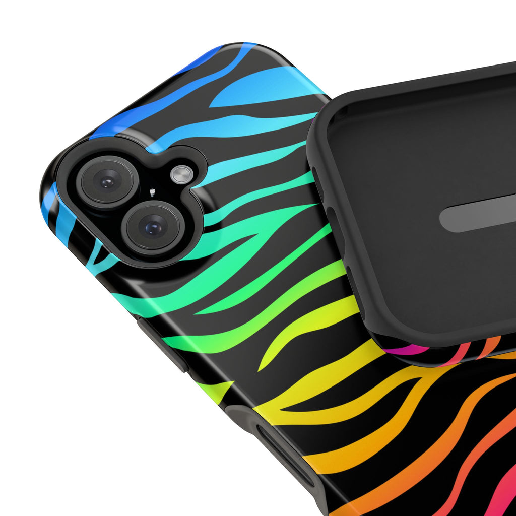 Neon Stripes Tough iPhone Case